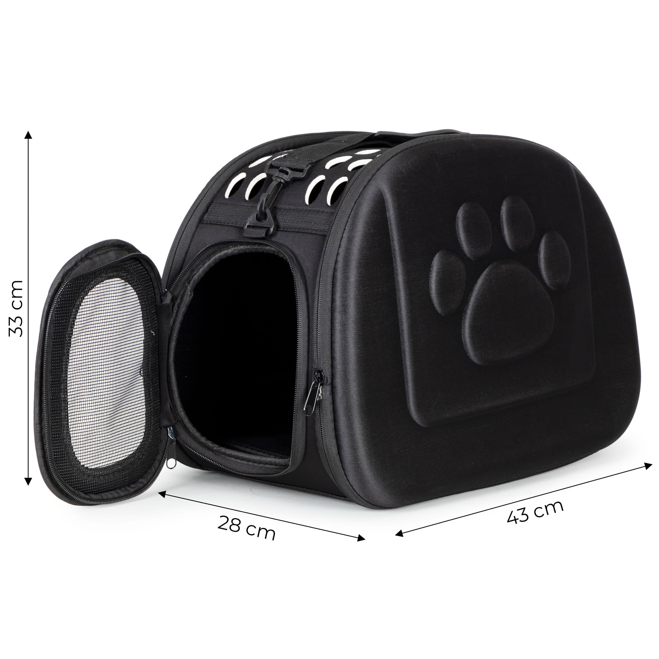 Duży transporter dla kota psa torba podróżna czarny Petsi